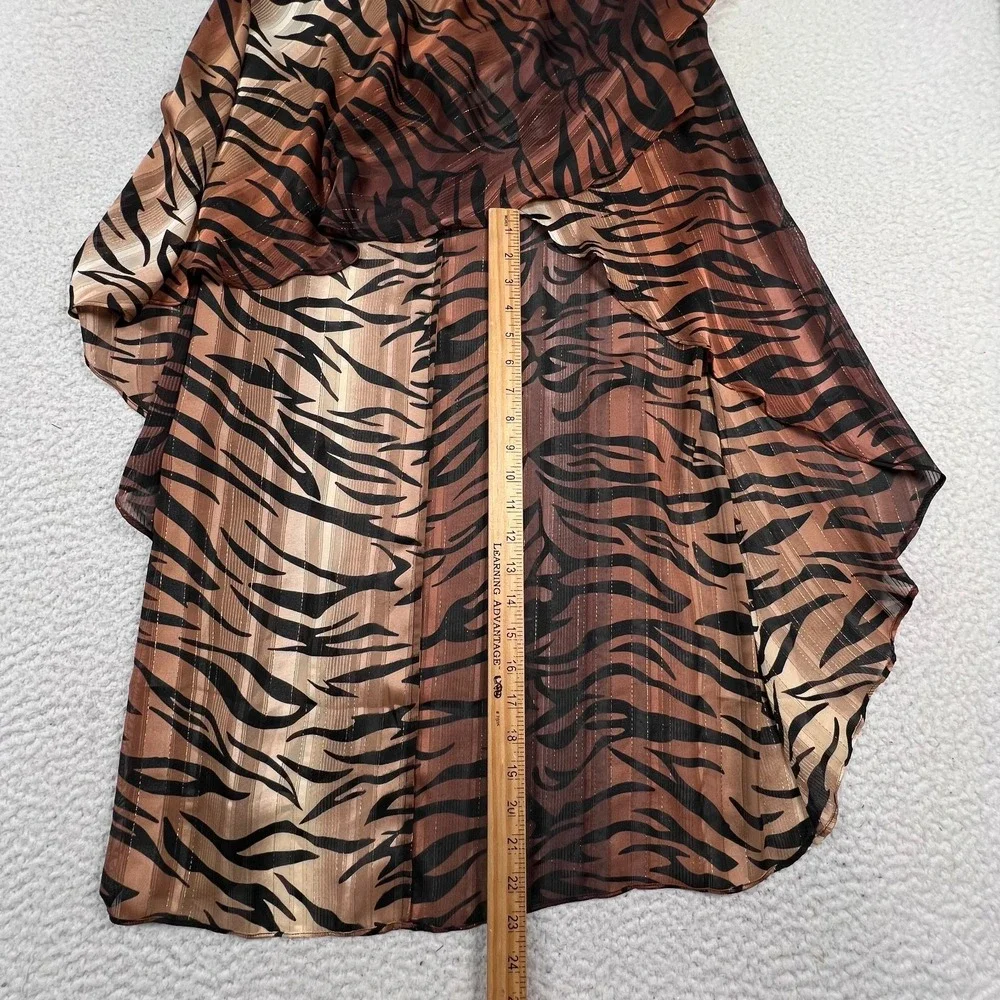 LPA Maxi Dress Womens XS Nikki Tiger Stripe Animal Print Asymmetric Flowy‎